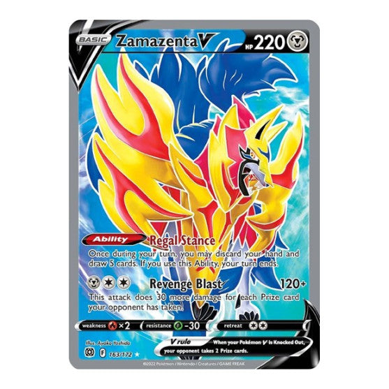 Zamazenta V Full Art (SWSH09) #163/172 Ultra Rare (Holofoil Near Mint) SWSH09: Brilliant Stars Pokemon: 2022
