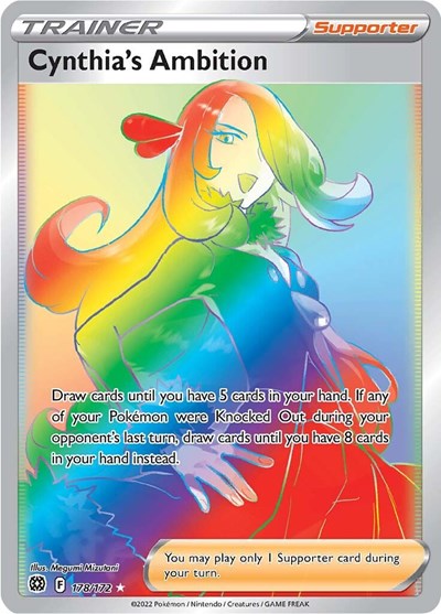 Cynthias Ambition Secret (SWSH09) #178/172 Secret Rare (Holofoil Near Mint) SWSH09: Brilliant Stars Pokemon: 2022