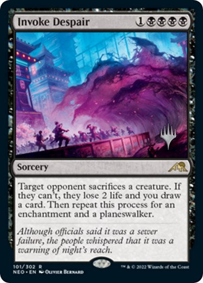 Invoke Despair (PPNEO) #101p Rare Promo Pack: Kamigawa: Neon Dynasty Magic: The Gathering: 2022