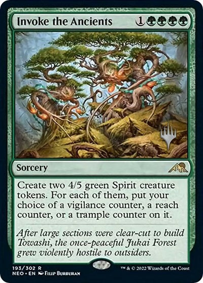 Invoke the Ancients (PPNEO) #193p Rare (Lightly Played) Promo Pack: Kamigawa: Neon Dynasty Magic: The Gathering: 2022