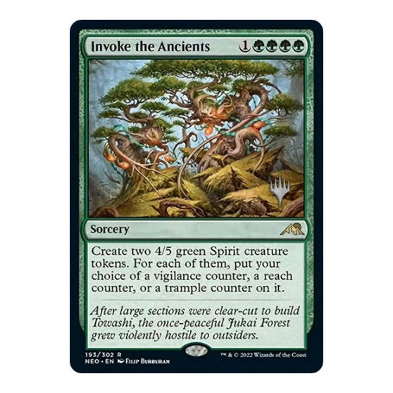 Invoke the Ancients (PPNEO) #193 Rare (Lightly Played) Promo Pack: Kamigawa: Neon Dynasty Magic: The Gathering: 2022