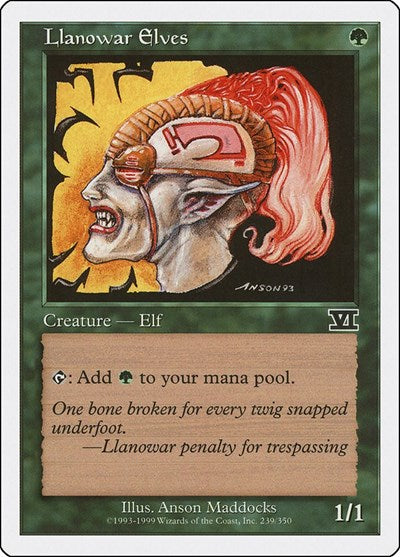 Llanowar Elves (6ED) #239 Common (Moderately Played) Classic Sixth Edition Magic: 1999