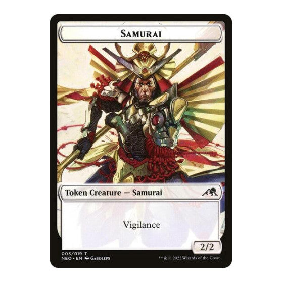 Samurai (003) // Spirit (012) Double-sided Token (NEO) #3 // 12 T Kamigawa: Neon Dynasty Magic: The Gathering: 2022