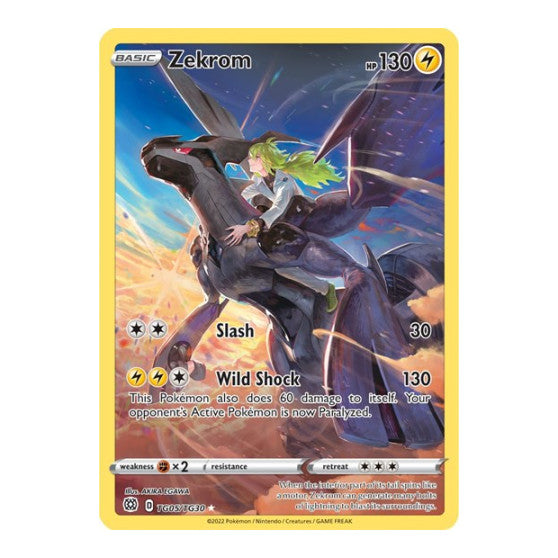 Zekrom (SWSH09:TG) #TG05/TG30 Ultra Rare (Holofoil Moderately Played) SWSH09: Brilliant Stars Trainer Gallery Pokemon: 2022