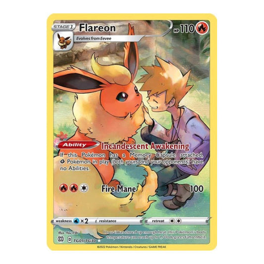 Flareon (SWSH09:TG) #TG01/TG30 Ultra Rare (Holofoil Near Mint) SWSH09: Brilliant Stars Trainer Gallery Pokemon: 2022