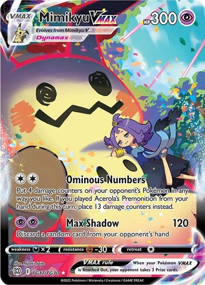 Mimikyu VMAX (SWSH09:TG) #TG17/TG30 Ultra Rare (Holofoil Near Mint) SWSH09: Brilliant Stars Trainer Gallery Pokemon: 2022
