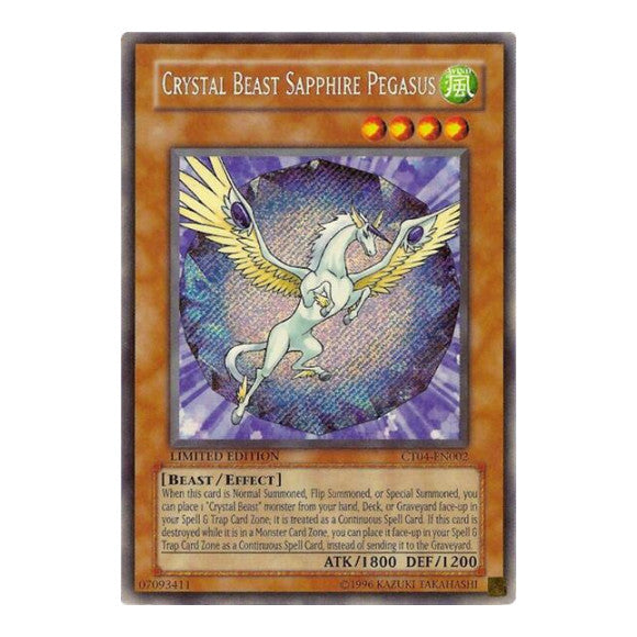 Crystal Beast Sapphire Pegasus (CT04) #CT04-EN002 Secret Rare (Limited Damaged) 2007 Collectors Tin YuGiOh: 2007