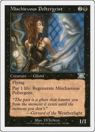 Mischievous Poltergeist (6ED) #144 Uncommon (Moderately Played) Classic Sixth Edition Magic: The Gathering: 1999
