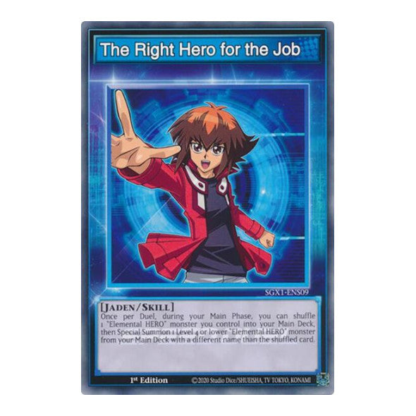 The Right Hero for the Job () #SGX1-ENS09 Common (1st Edition Lightly Played) Speed Duel GX: Duel Academy Box YuGiOh: 2022
