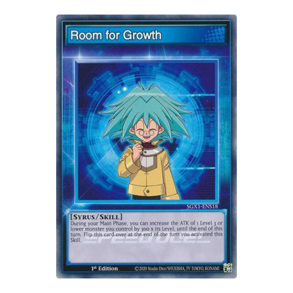 Room for Growth () #SGX1-ENS18 Common (1st Edition Lightly Played) Speed Duel GX: Duel Academy Box YuGiOh: 2022