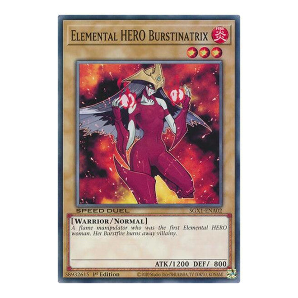 Elemental HERO Burstinatrix () #SGX1-ENA02 Common (1st Edition Lightly Played) Speed Duel GX: Duel Academy Box YuGiOh: 2022