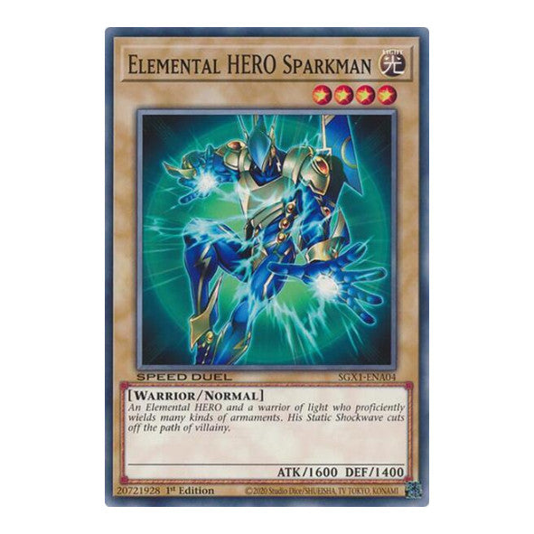 Elemental HERO Sparkman () #SGX1-ENA04 Common (1st Edition Lightly Played) Speed Duel GX: Duel Academy Box YuGiOh: 2022