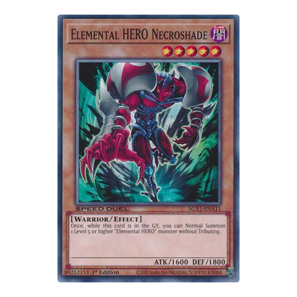 Elemental HERO Necroshade () #SGX1-ENA11 Common (1st Edition Lightly Played) Speed Duel GX: Duel Academy Box YuGiOh: 2022