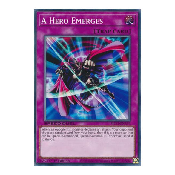 A Hero Emerges () #SGX1-ENA19 Common (1st Edition Lightly Played) Speed Duel GX: Duel Academy Box YuGiOh: 2022