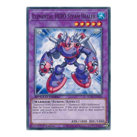 Elemental HERO Steam Healer () #SGX1-ENA24 Common (1st Edition Lightly Played) Speed Duel GX: Duel Academy Box YuGiOh: 2022