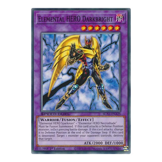 Elemental HERO Darkbright () #SGX1-ENA25 Common (1st Edition Lightly Played) Speed Duel GX: Duel Academy Box YuGiOh: 2022