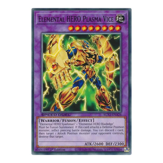 Elemental HERO Plasma Vice () #SGX1-ENA26 Common (1st Edition Lightly Played) Speed Duel GX: Duel Academy Box YuGiOh: 2022