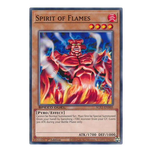 Spirit of Flames () #SGX1-ENH05 Common (1st Edition Lightly Played) Speed Duel GX: Duel Academy Box YuGiOh: 2022