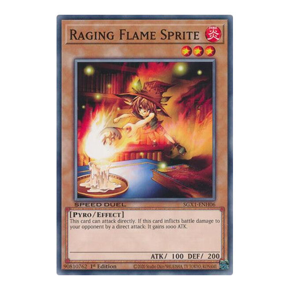 Raging Flame Sprite () #SGX1-ENH06 Common (1st Edition Lightly Played) Speed Duel GX: Duel Academy Box YuGiOh: 2022