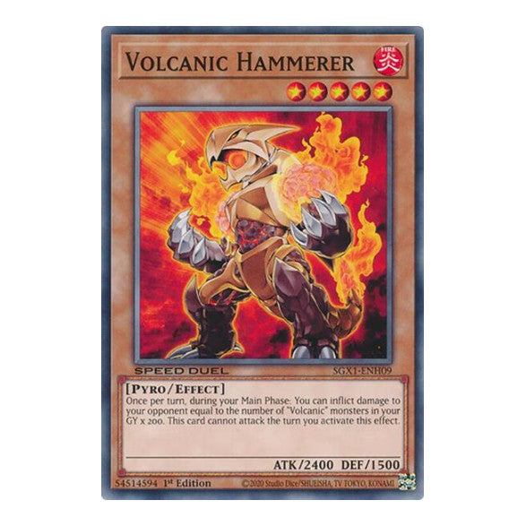 Volcanic Hammerer () #SGX1-ENH09 Common (1st Edition Lightly Played) Speed Duel GX: Duel Academy Box YuGiOh: 2022