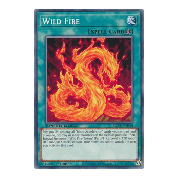 Wild Fire () #SGX1-ENH16 Common (1st Edition Lightly Played) Speed Duel GX: Duel Academy Box YuGiOh: 2022
