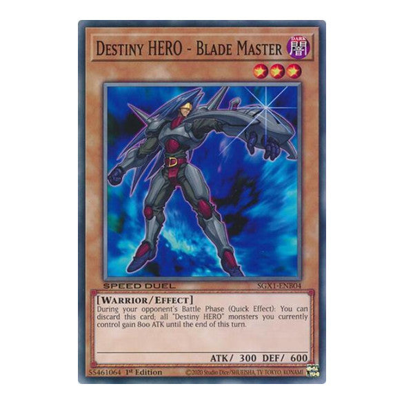 Destiny HERO - Blade Master () #SGX1-ENB04 Common (1st Edition Lightly Played) Speed Duel GX: Duel Academy Box YuGiOh: 2022