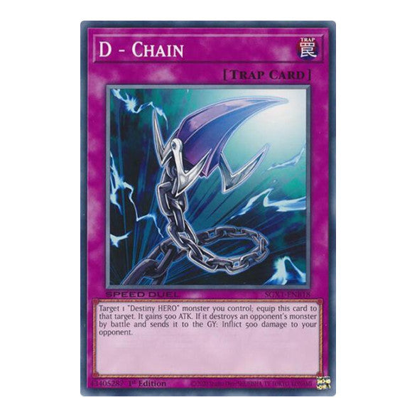D - Chain () #SGX1-ENB18 Common (1st Edition Lightly Played) Speed Duel GX: Duel Academy Box YuGiOh: 2022