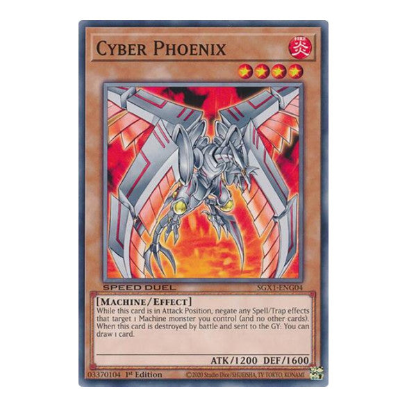 Cyber Phoenix () #SGX1-ENG04 Common (1st Edition Lightly Played) Speed Duel GX: Duel Academy Box YuGiOh: 2022