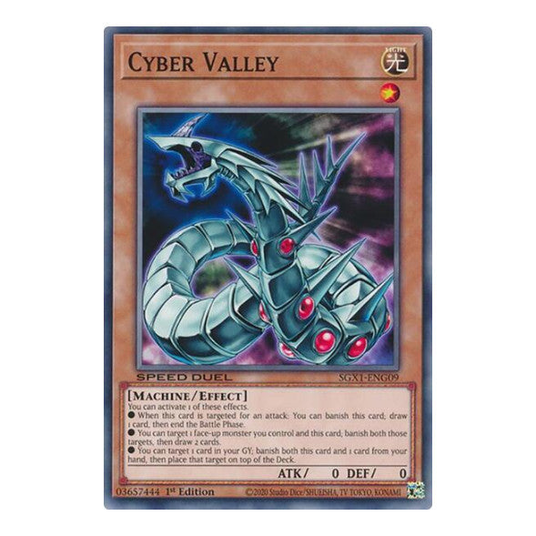 Cyber Valley () #SGX1-ENG09 Common (1st Edition Lightly Played) Speed Duel GX: Duel Academy Box YuGiOh: 2022