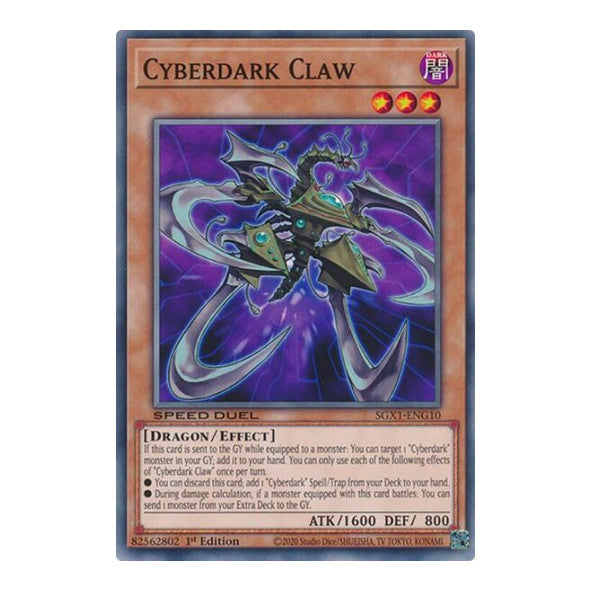 Cyberdark Claw () #SGX1-ENG10 Common (1st Edition Lightly Played) Speed Duel GX: Duel Academy Box YuGiOh: 2022