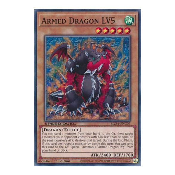 Armed Dragon LV5 () #SGX1-ENC07 Common (1st Edition Lightly Played) Speed Duel GX: Duel Academy Box YuGiOh: 2022