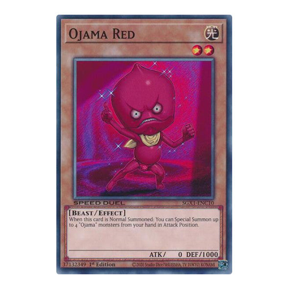 Ojama Red () #SGX1-ENC10 Common (1st Edition Lightly Played) Speed Duel GX: Duel Academy Box YuGiOh: 2022