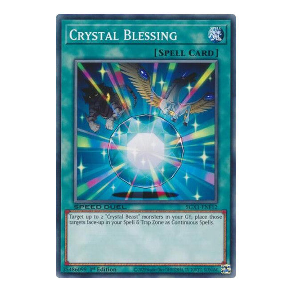 Crystal Blessing () #SGX1-ENF12 Common (1st Edition Lightly Played) Speed Duel GX: Duel Academy Box YuGiOh: 2022