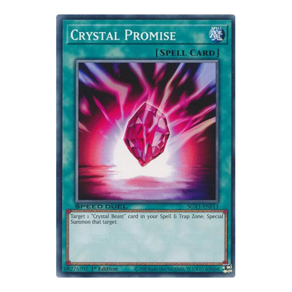 Crystal Promise () #SGX1-ENF13 Common (1st Edition Lightly Played) Speed Duel GX: Duel Academy Box YuGiOh: 2022