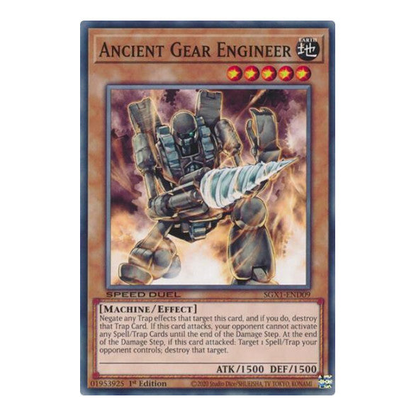 Ancient Gear Engineer () #SGX1-END09 Common (1st Edition Lightly Played) Speed Duel GX: Duel Academy Box YuGiOh: 2022