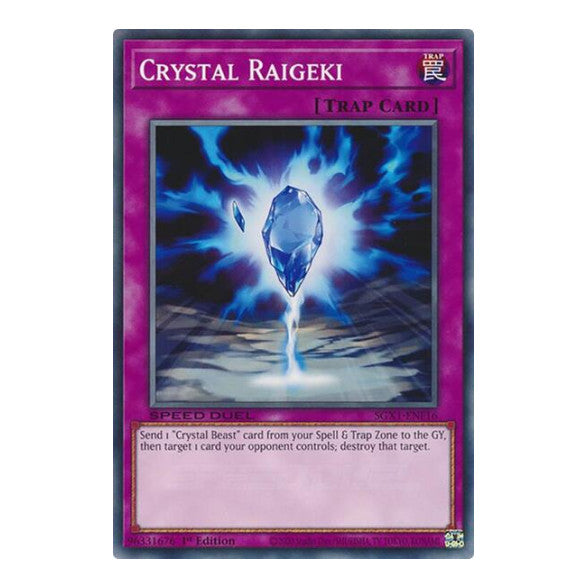 Crystal Raigeki () #SGX1-ENF16 Common (1st Edition Lightly Played) Speed Duel GX: Duel Academy Box YuGiOh: 2022