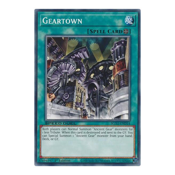 Geartown () #SGX1-END14 Common (1st Edition Lightly Played) Speed Duel GX: Duel Academy Box YuGiOh: 2022