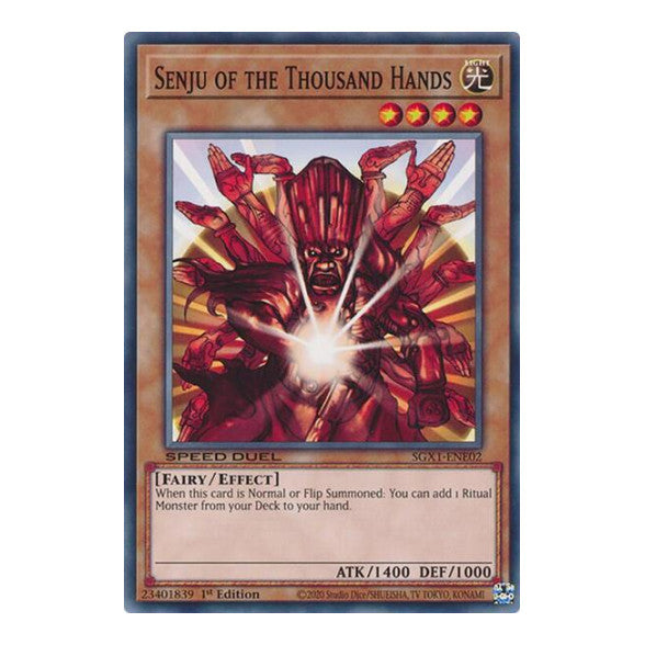 Senju of the Thousand Hands () #SGX1-ENE02 Common (1st Edition Lightly Played) Speed Duel GX: Duel Academy Box YuGiOh: 2022