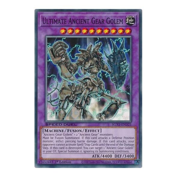 Ultimate Ancient Gear Golem () #SGX1-END21 Common (1st Edition Lightly Played) Speed Duel GX: Duel Academy Box YuGiOh: 2022
