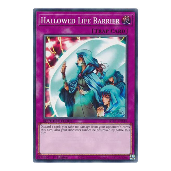 Hallowed Life Barrier () #SGX1-ENE18 Common (1st Edition Lightly Played) Speed Duel GX: Duel Academy Box YuGiOh: 2022