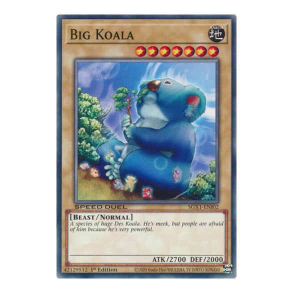 Big Koala () #SGX1-ENI02 Common (1st Edition Lightly Played) Speed Duel GX: Duel Academy Box YuGiOh: 2022