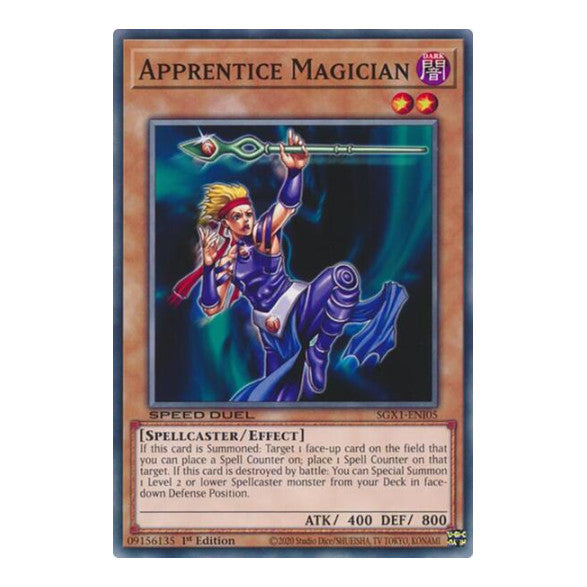 Apprentice Magician () #SGX1-ENI05 Common (1st Edition Lightly Played) Speed Duel GX: Duel Academy Box YuGiOh: 2022