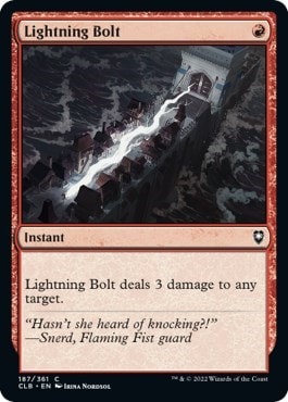 Lightning Bolt (CLB) #187 Common (Lightly Played) Commander Legends: Battle for Baldur's Gate Magic: The Gathering: 2022