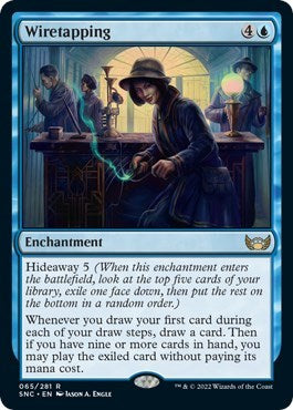 Wiretapping (SNC) #65 Rare (Lightly Played) Streets of New Capenna Magic: The Gathering: 2022