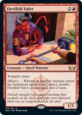 Devilish Valet (SNC) #105 Rare (Lightly Played) Streets of New Capenna Magic: The Gathering: 2022