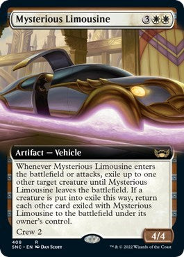 Mysterious Limousine Extended Art (SNC) #408 Rare (Lightly Played) Streets of New Capenna Magic: The Gathering: 2022