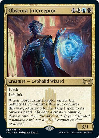 Obscura Interceptor (SNC) #209 Rare (Lightly Played) Streets of New Capenna Magic: The Gathering: 2022