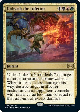Unleash the Inferno (SNC) #229 Rare (Lightly Played) Streets of New Capenna Magic: The Gathering: 2022
