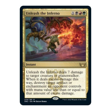 Unleash the Inferno (SNC) #229 Rare (Lightly Played) Streets of New Capenna Magic: The Gathering: 2022