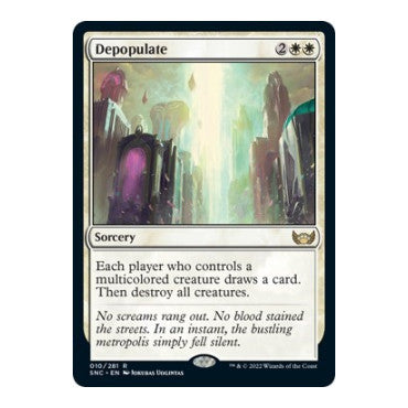 Depopulate (SNC) #10 Rare (Lightly Played) Streets of New Capenna Magic: The Gathering: 2022
